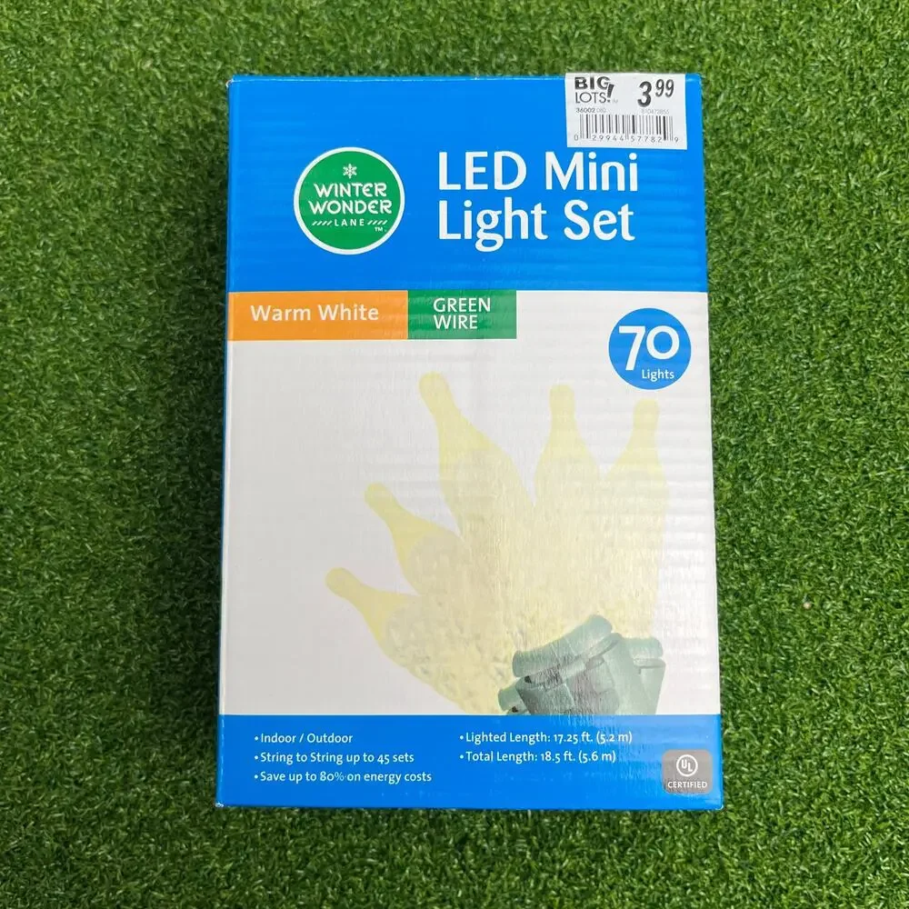 Winter Wonder Lane 2 Box Warm White LED Mini Light Sets and Clear Mini Light Set